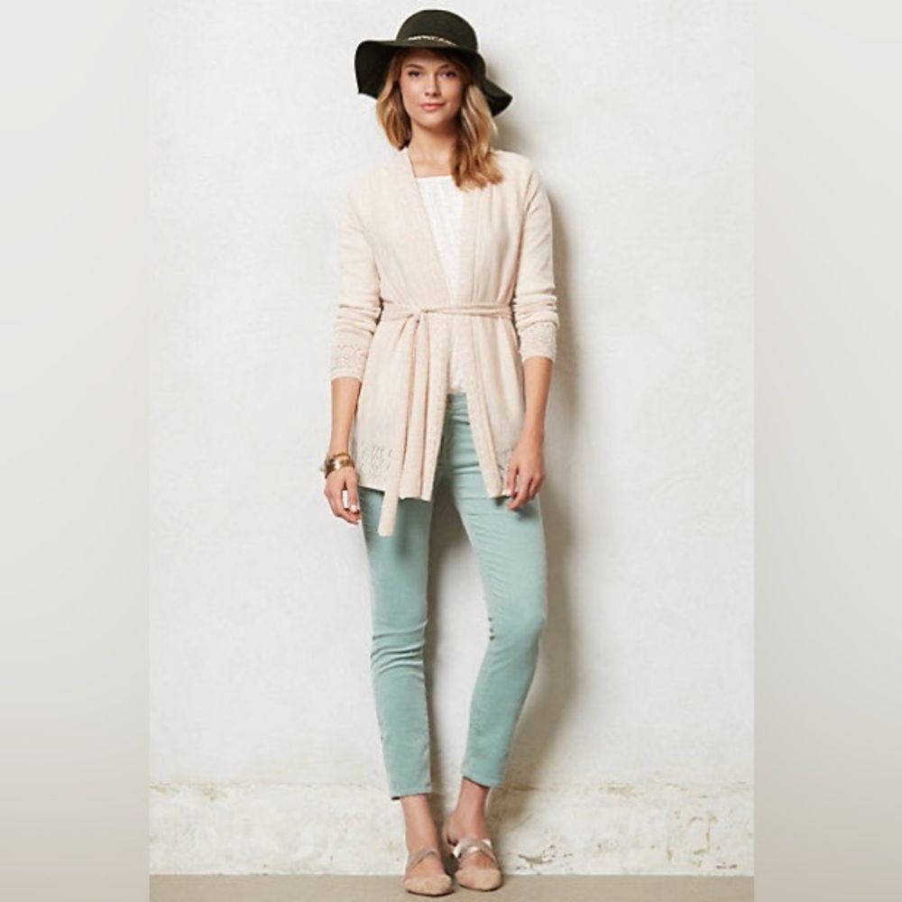 Anthro Knitted Knotted S Wool Blend Knit Sweater
